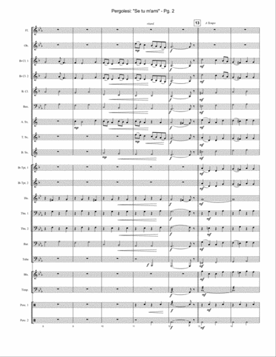 Pergolesi: Se tuM'ami Pergolesi: Se tuM'ami Concert Band scores gallery preview page 3