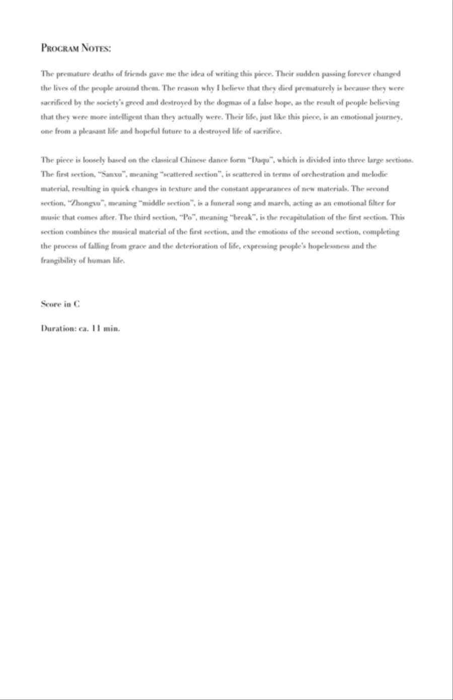 Solemn Rites - Daqu for Orchestra No. 1, Op. 3 Full Orchestra scores gallery preview page 4