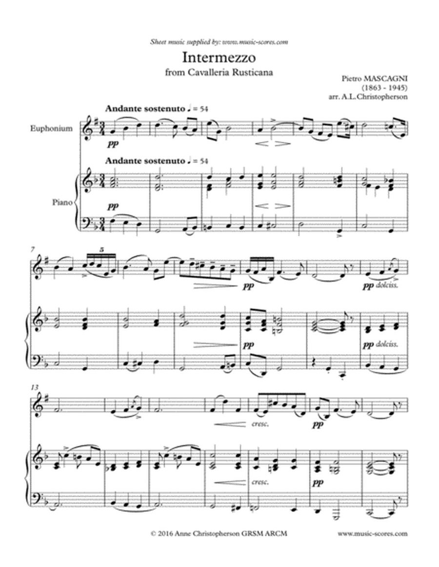 Intermezzo from Cavalleria Rusticana - Euphonium and Piano image number null