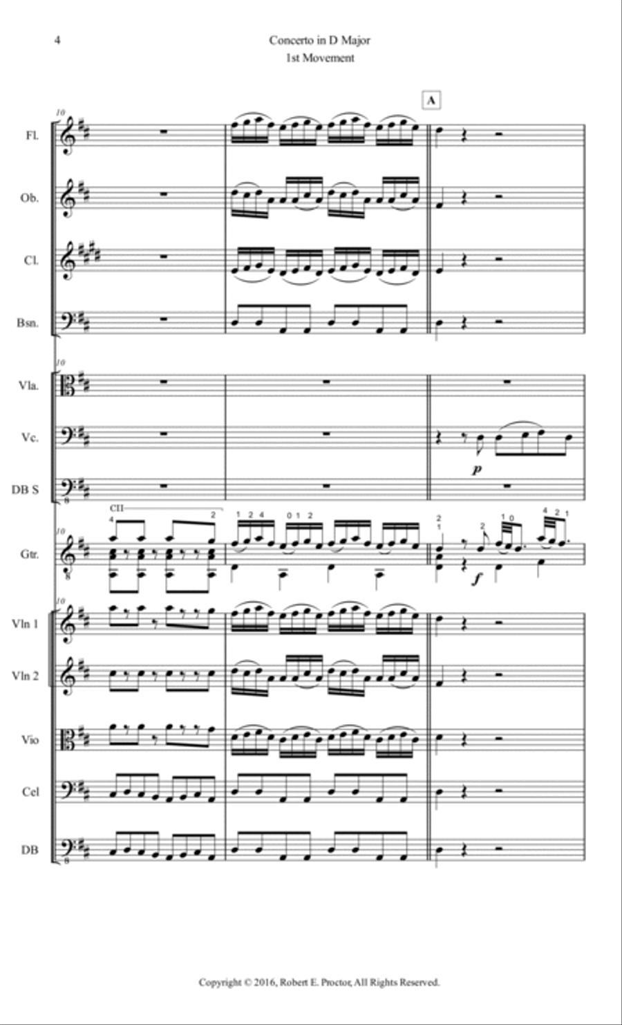 Vivaldi Concerto in D Major for Classical Guitar Small Ensemble scores gallery preview page 5
