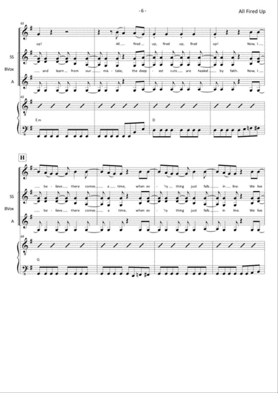 All Fired Up All Fired Up Piano, Vocal, Guitar scores gallery preview page 6
