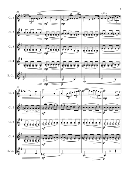 Fauré - Aprés un Réve (After a Dream) - Arr. for Clarinet Quintet - by Greg Eaton image number null