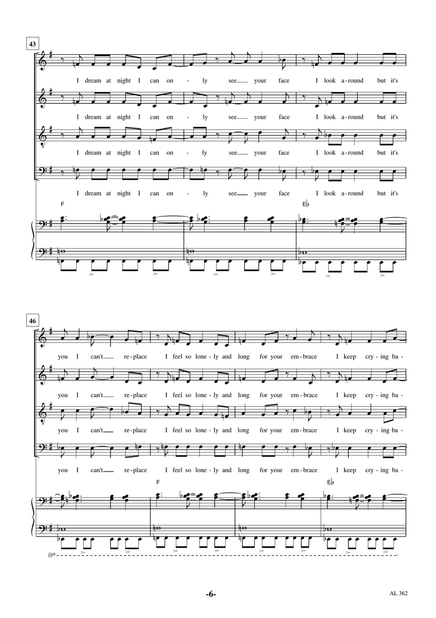 Every Breath You Take 4-Part scores gallery preview page 6