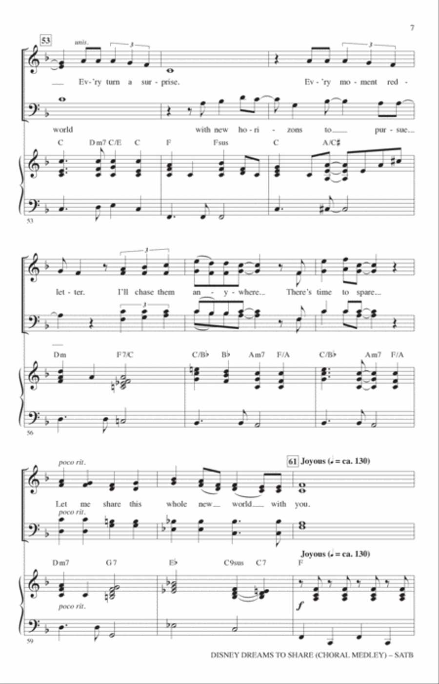 Disney Dreams To Share (Choral Medley) 4-Part scores gallery preview page 6