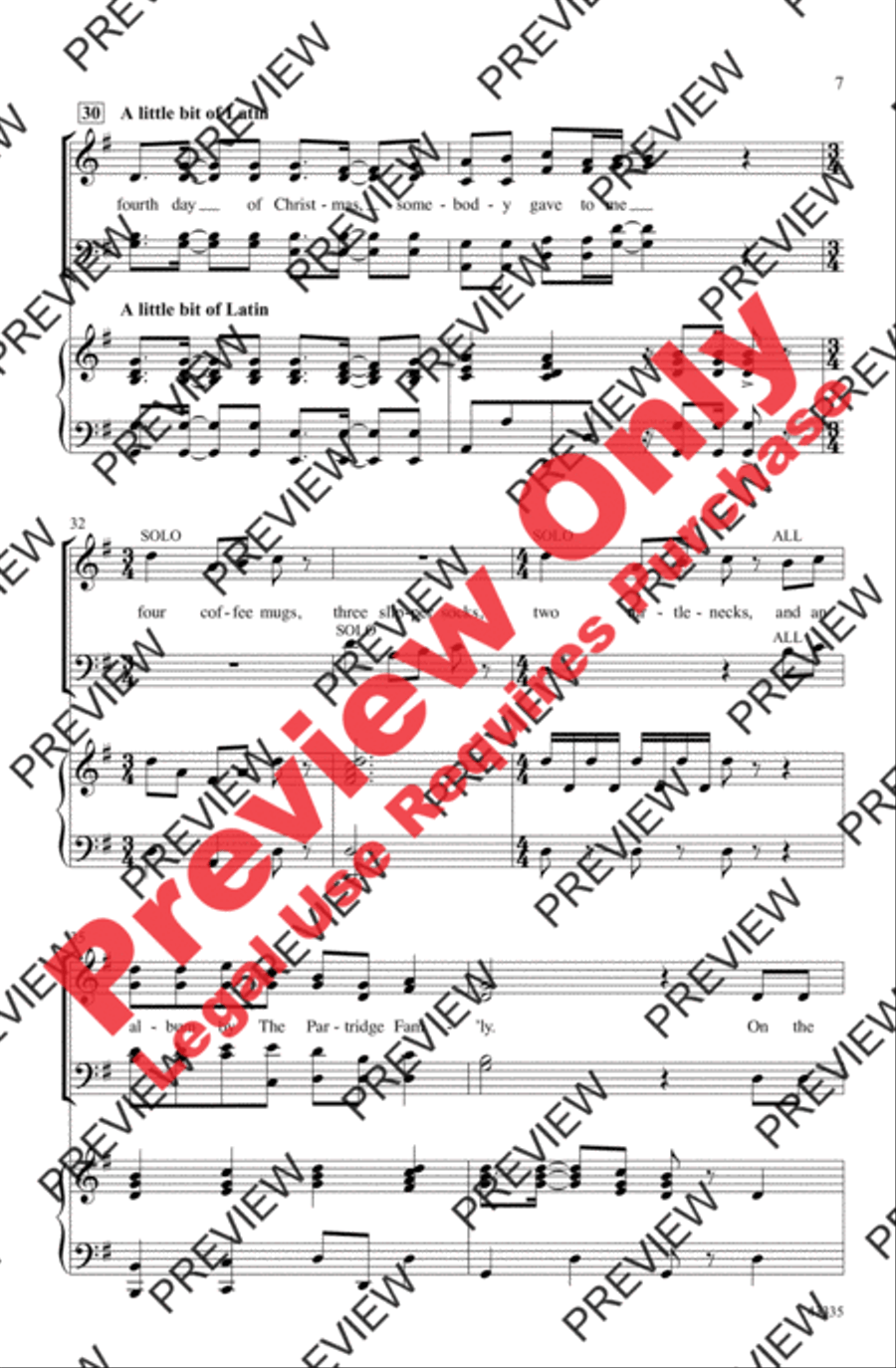 The Twelve Days of a Regifted Christmas 4-Part scores gallery preview page 7