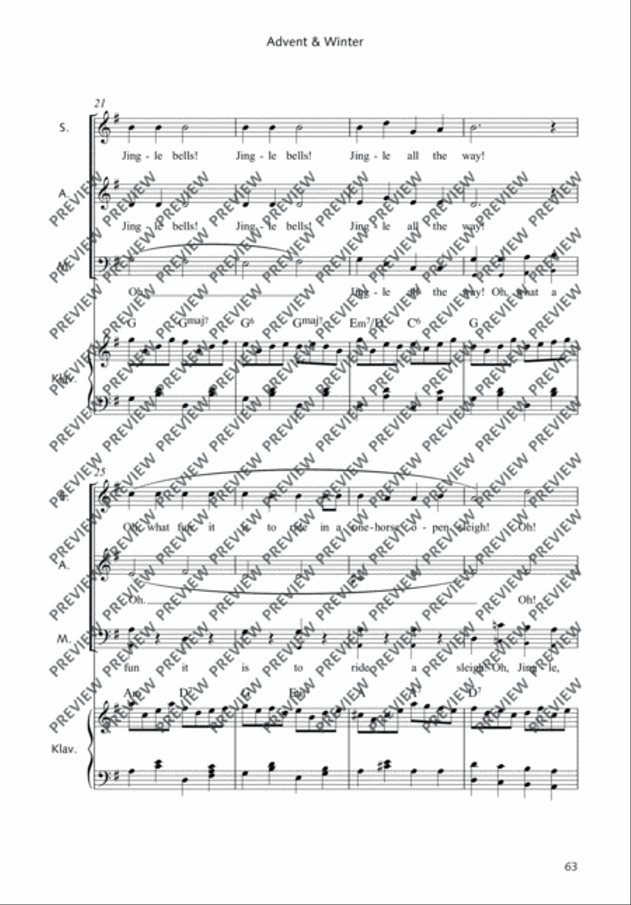 Jingle Bells 3-Part scores gallery preview page 4