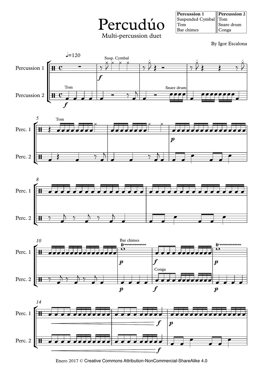 Percuduo - Multi-percussion duet Large Ensemble scores gallery preview page 3