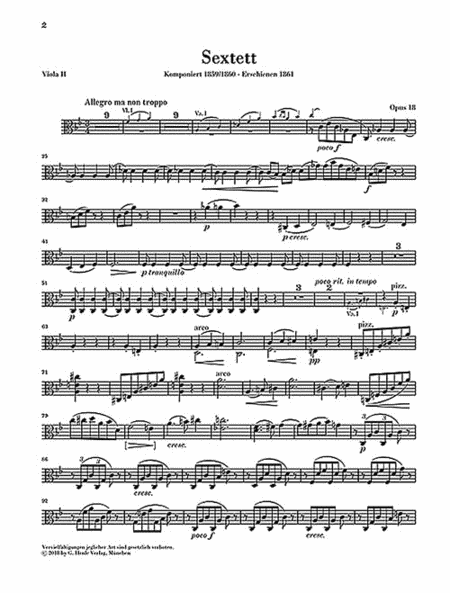 String Sextet No. 1 in B-flat Major, Op. 18