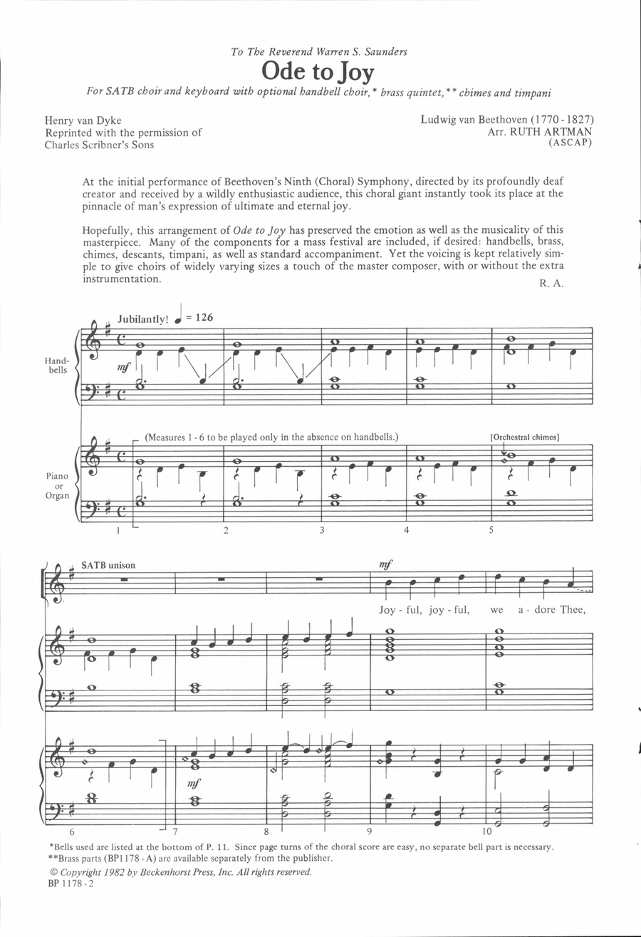 Ode to Joy Ode to Joy 4-Part scores gallery preview page 2