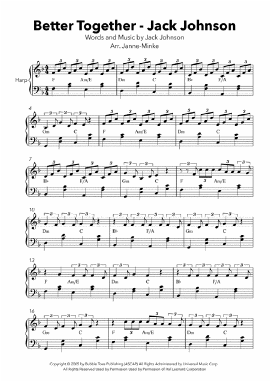 Better Together Harp scores gallery preview page 2
