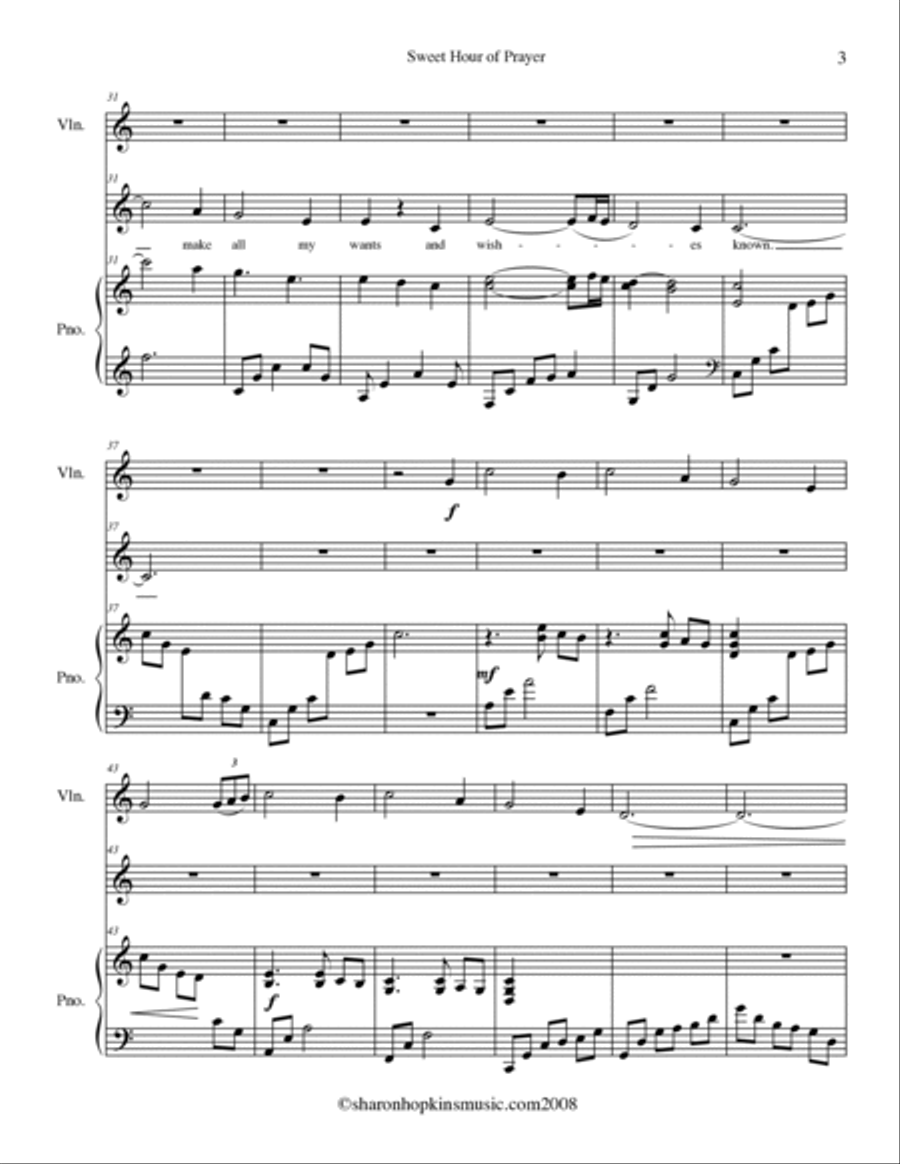 Sweet Hour of Prayer Voice scores gallery preview page 3