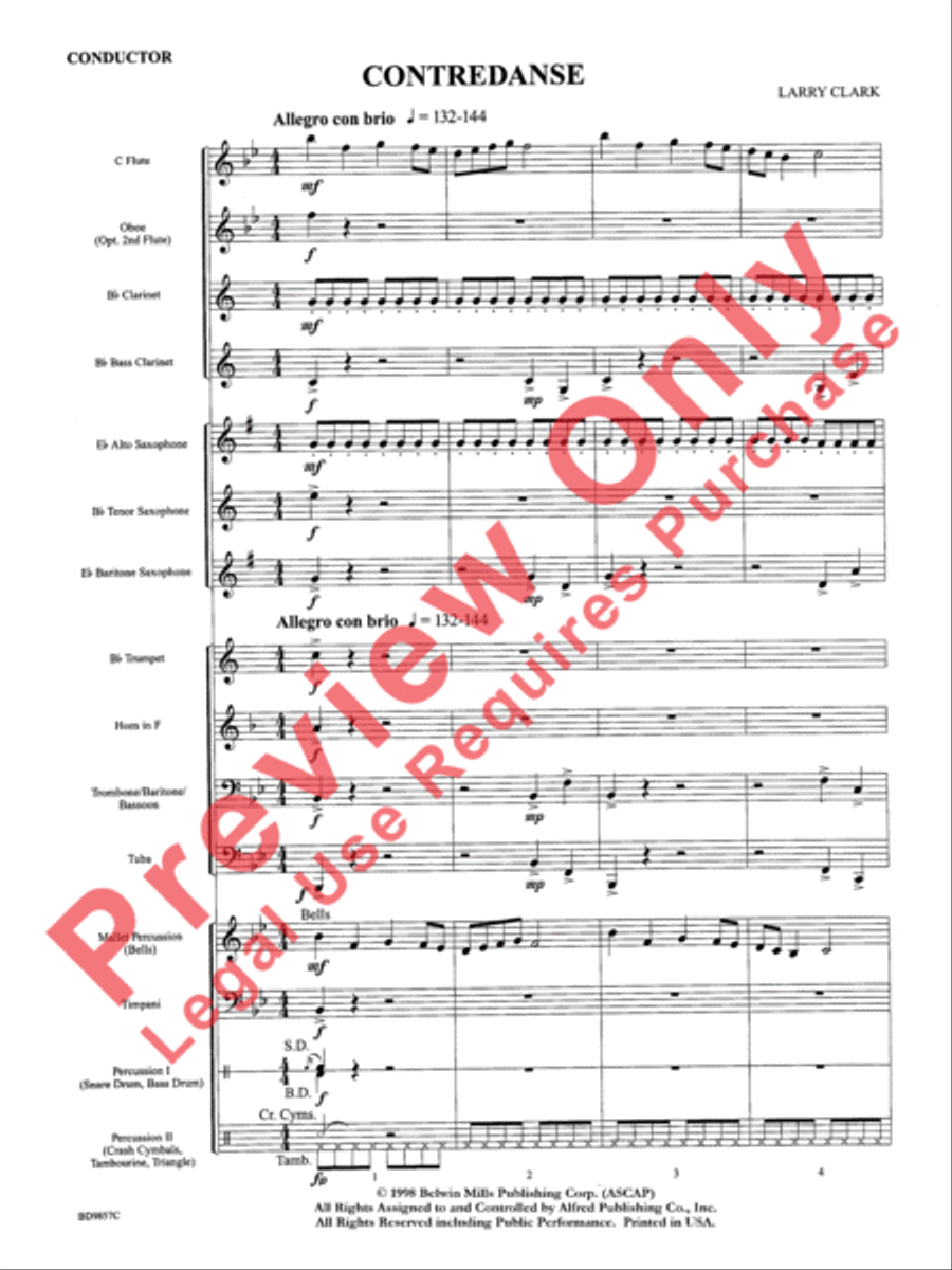 Contredanse Concert Band scores gallery preview page 3