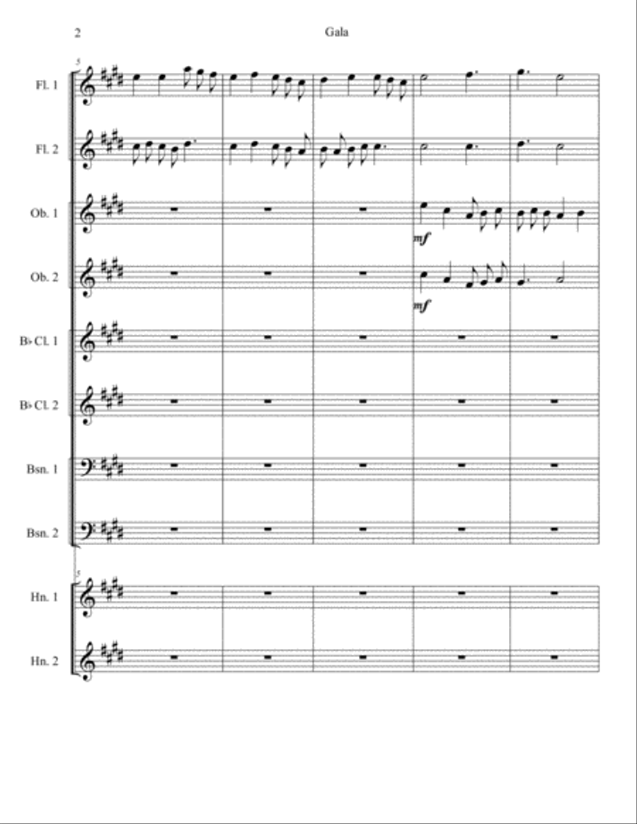 Gala for Woodwind Dectet Woodwind Quintet scores gallery preview page 3