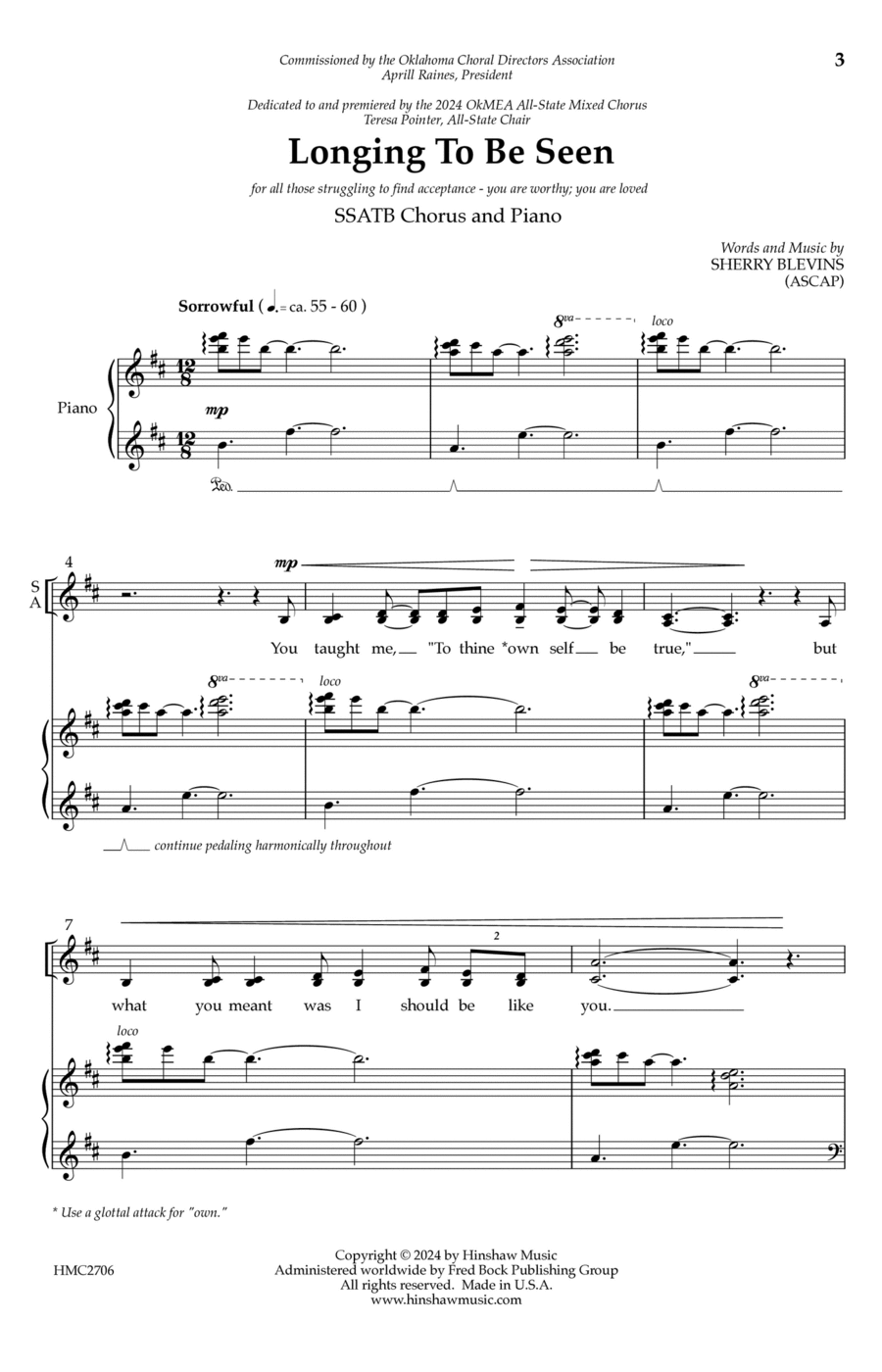 Longing To Be Seen 4-Part scores gallery preview page 1