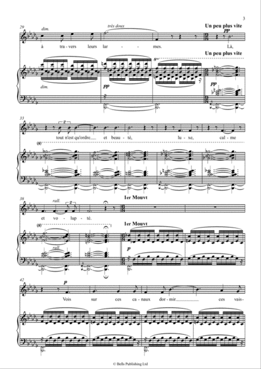 L'invitation au voyage (B-flat minor) Voice Solo scores gallery preview page 3