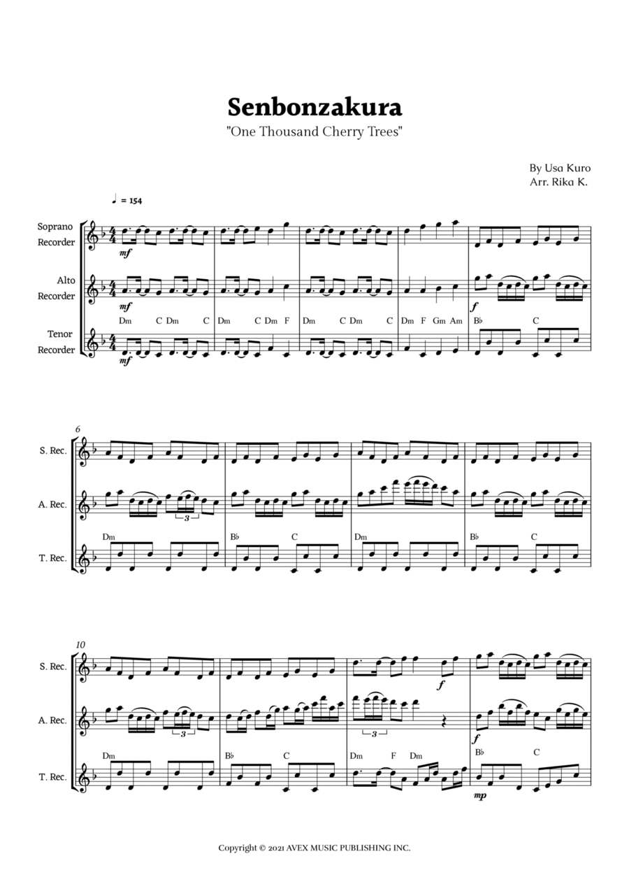 Senbonzakura Chamber Music scores gallery preview page 1