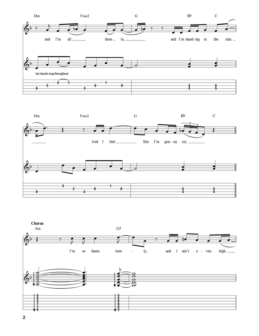 Sloe Gin Acoustic Guitar scores gallery preview page 2