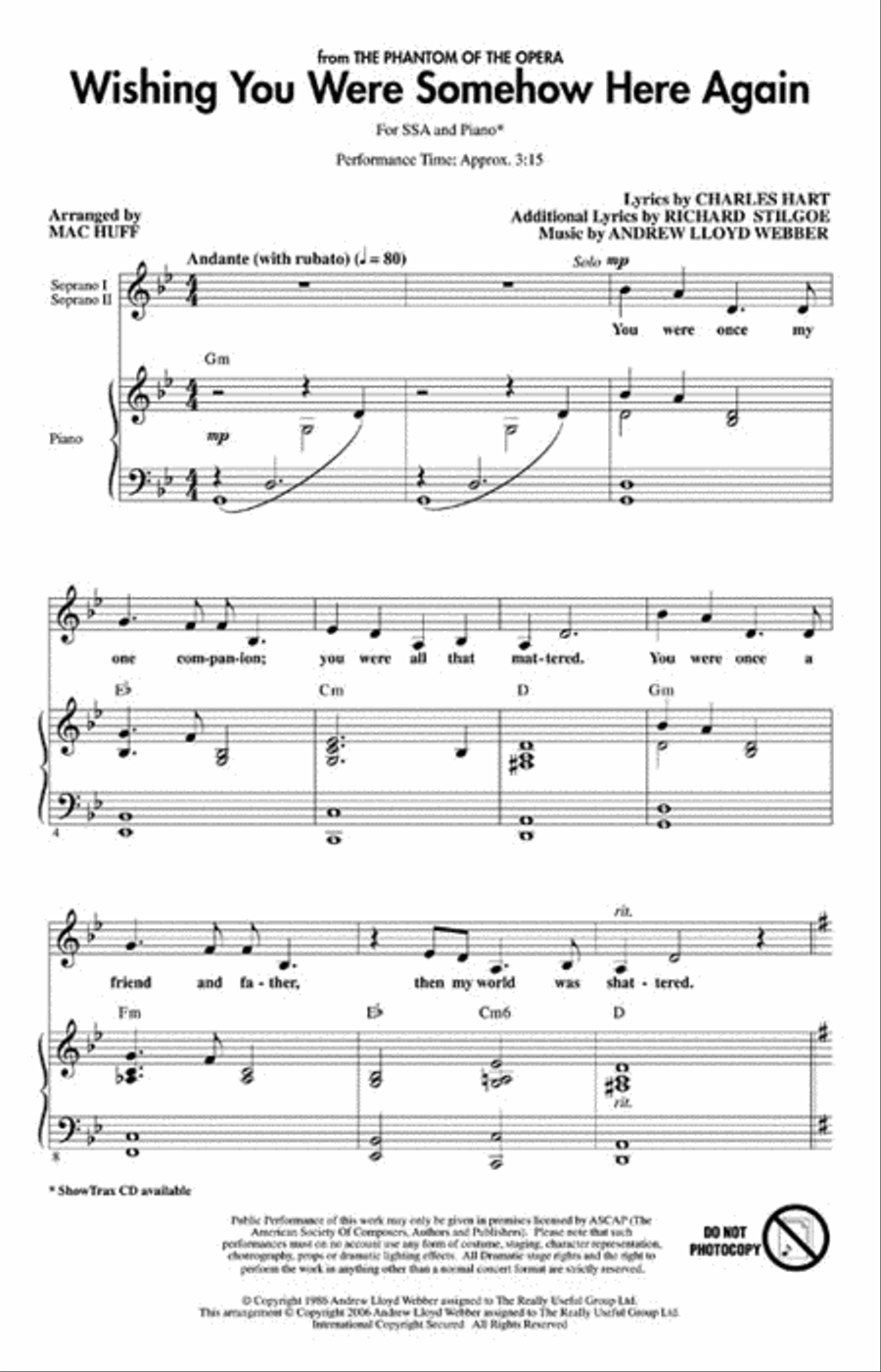 Wishing You Were Somehow Here Again SSA scores gallery preview page 2