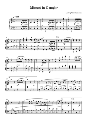 Book cover for Minuet in C major