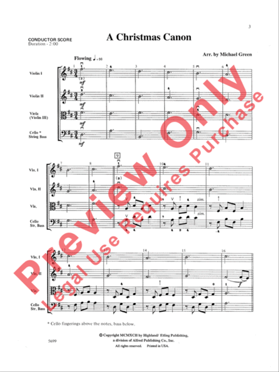 A Christmas Canon A Christmas Canon String Orchestra scores gallery preview page 4