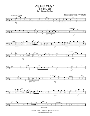 Franz Schubert - "An Die Musik" Cello solo