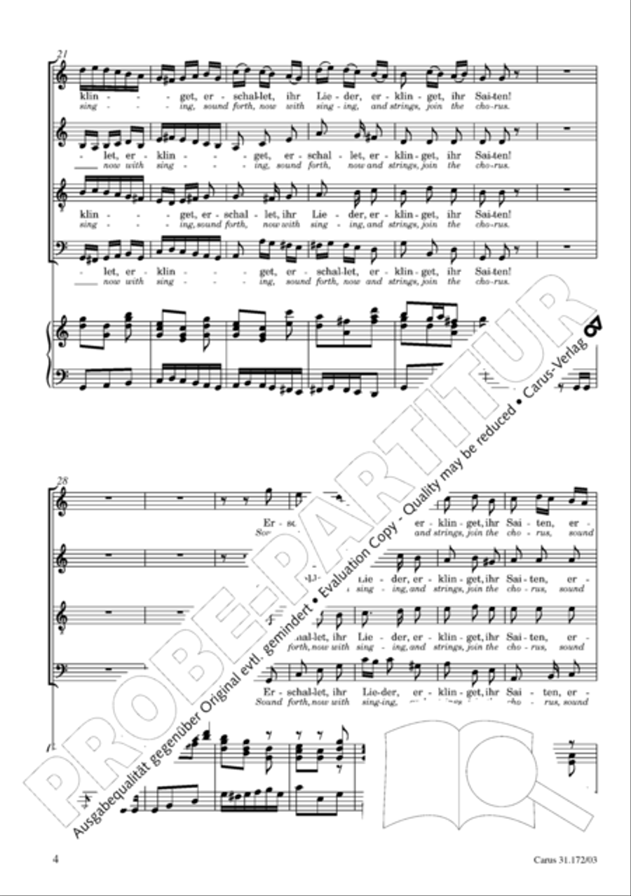 Sound forth, now with singing (Erschallet, ihr Lieder) 4-Part scores gallery preview page 5