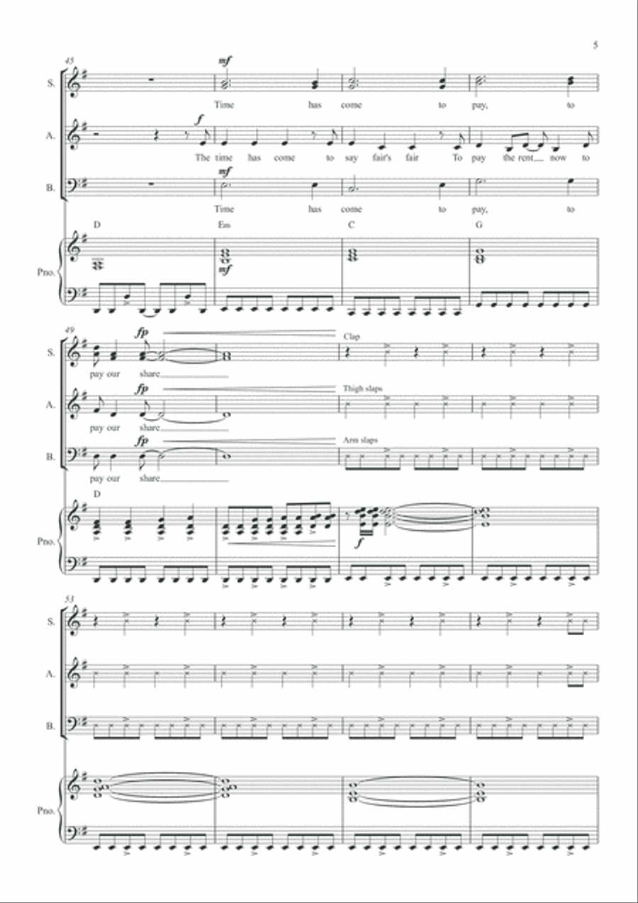 Beds Are Burning 3-Part scores gallery preview page 6