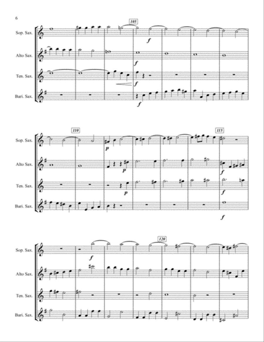 Fugato (from String Quartet No 2 in B flat major) Woodwind Quartet scores gallery preview page 6