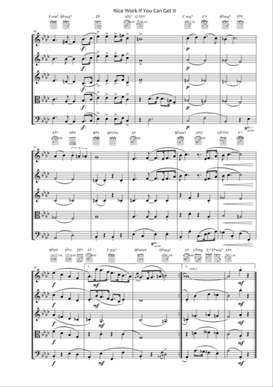 Nice Work If You Can Get It from A DAMSEL IN DISTRESS School and Community scores gallery preview page 4
