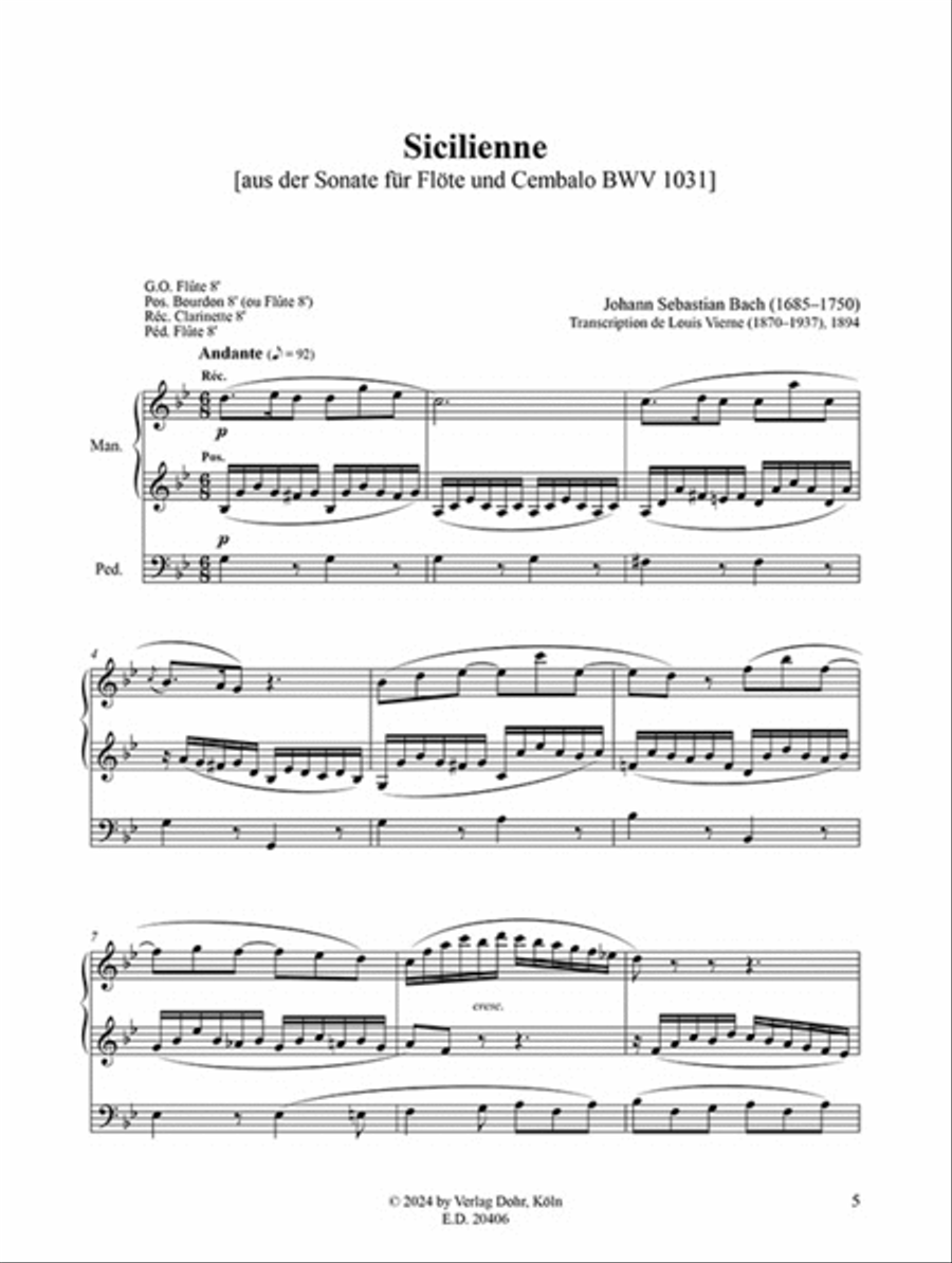 Die Bearbeitungen für Orgel (Werke von J. S. Bach, César Franck und Sergej Rachmaninov) Organ scores gallery preview page 2