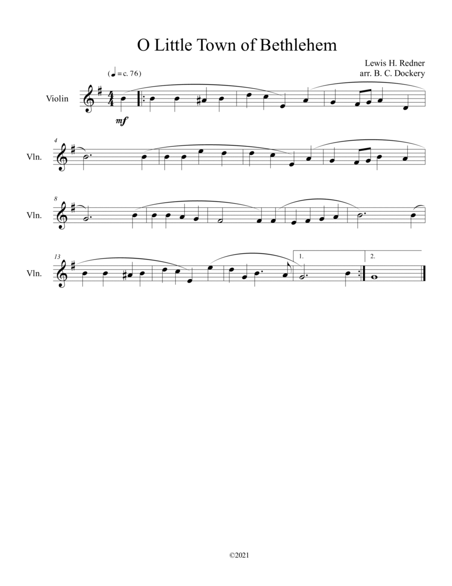 O Little Town of Bethlehem (Violin Solo) image number null