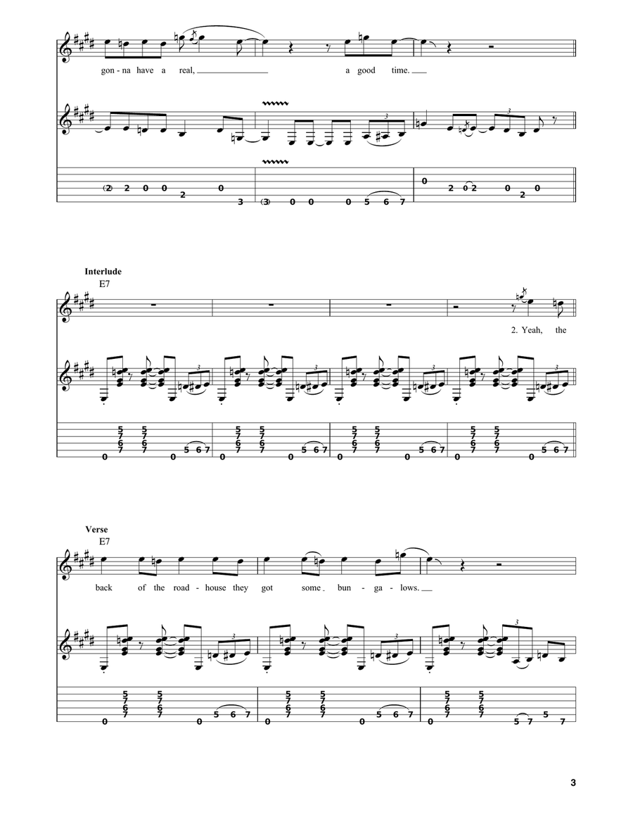 Roadhouse Blues Electric Guitar scores gallery preview page 3