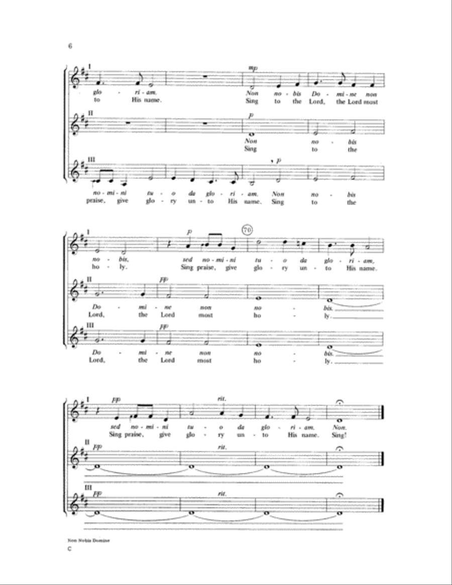Non Nobis Domine Non Nobis Domine 3-Part scores gallery preview page 6