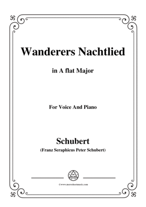 Schubert-Wanderers Nachtlied in A flat Major,for voice and piano