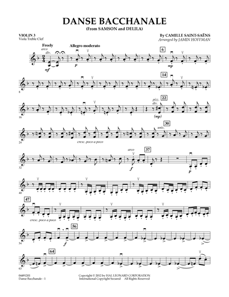 Danse Bacchanale (from Samson And Delila) - Violin 3 (Viola Treble Clef)