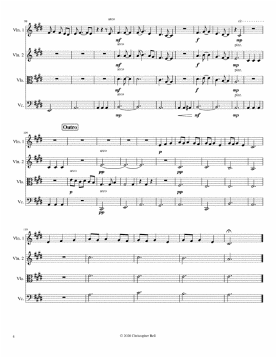 When The Party's Over String Quartet scores gallery preview page 4