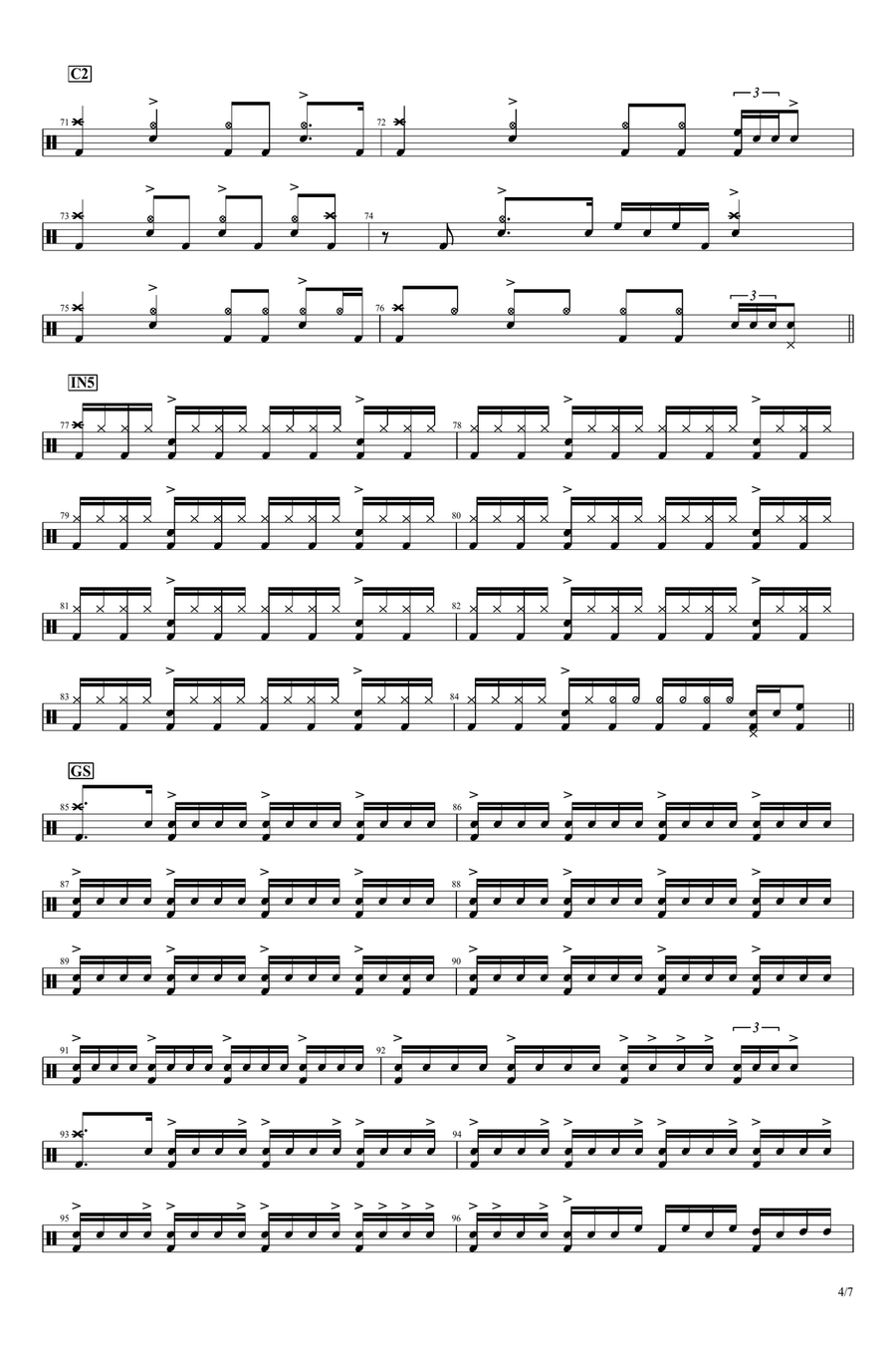 Smoke On The Water Drum Set scores gallery preview page 4