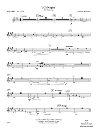Soliloquy for Orchestra: B-flat Bass Clarinet