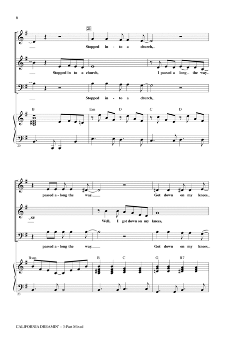 California Dreamin' (arr. Roger Emerson) 3-Part scores gallery preview page 4