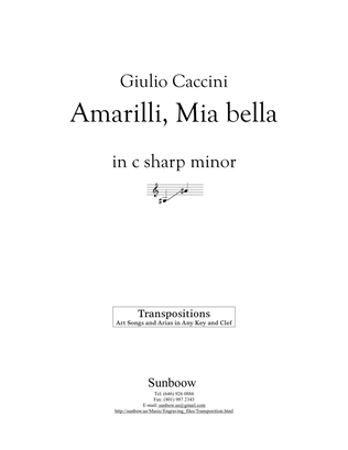 Caccini: Amarilli, mia bella (transposed to c sharp minor, low voice)
