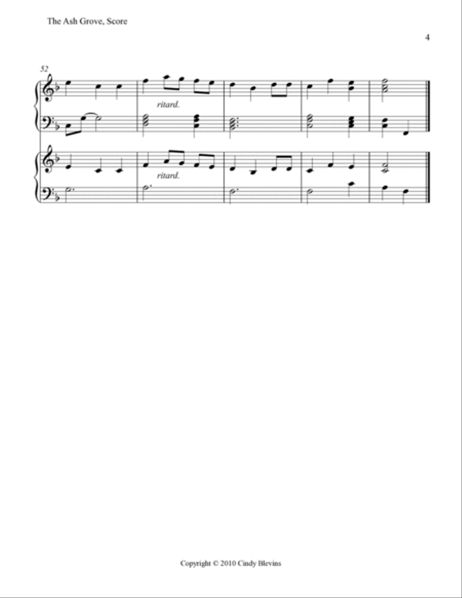 The Ash Grove, for Harp Duet Harp scores gallery preview page 5