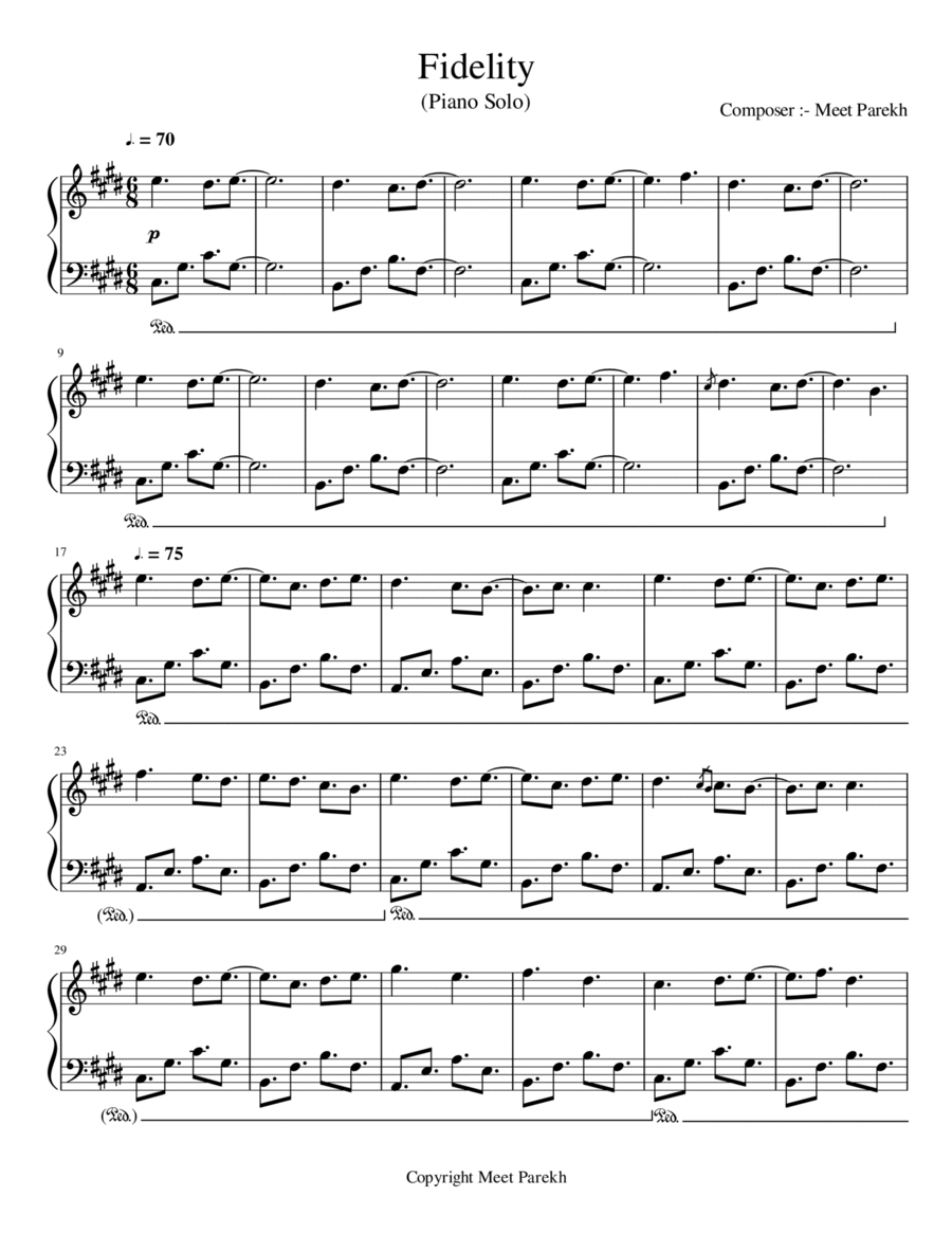 Fidelity Piano Solo scores gallery preview page 1