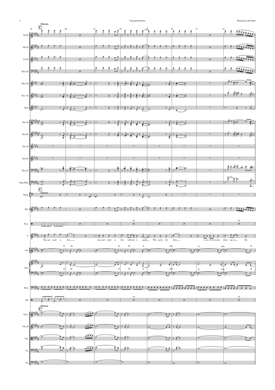 Dancing In The Dark Full Orchestra scores gallery preview page 4