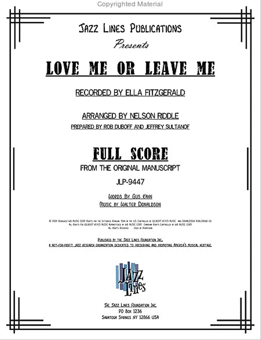 Love Me Or Leave Me Love Me Or Leave Me Orchestra scores gallery preview page 2