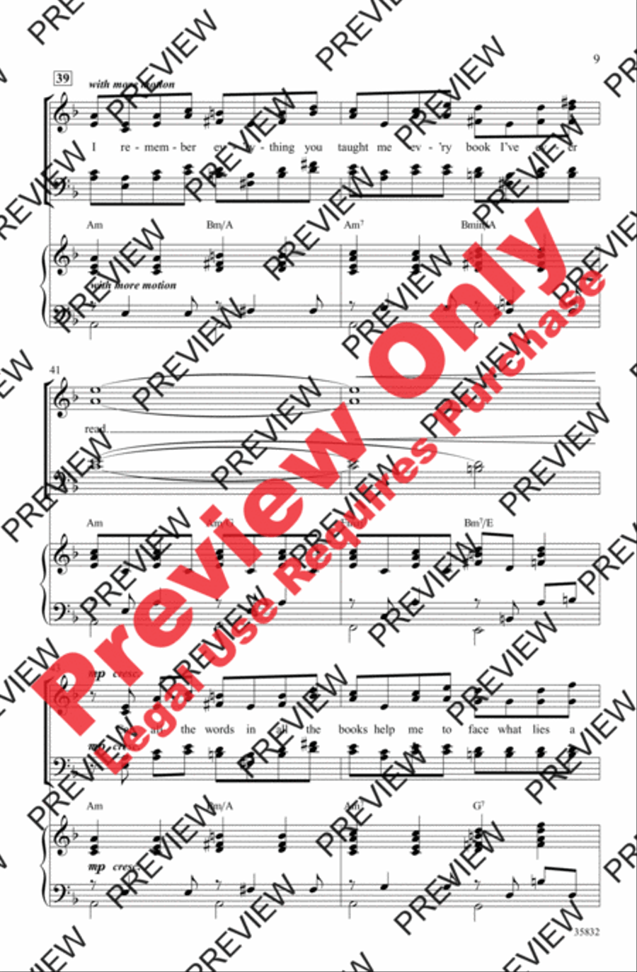 Papa, Can You Hear Me? 4-Part scores gallery preview page 9
