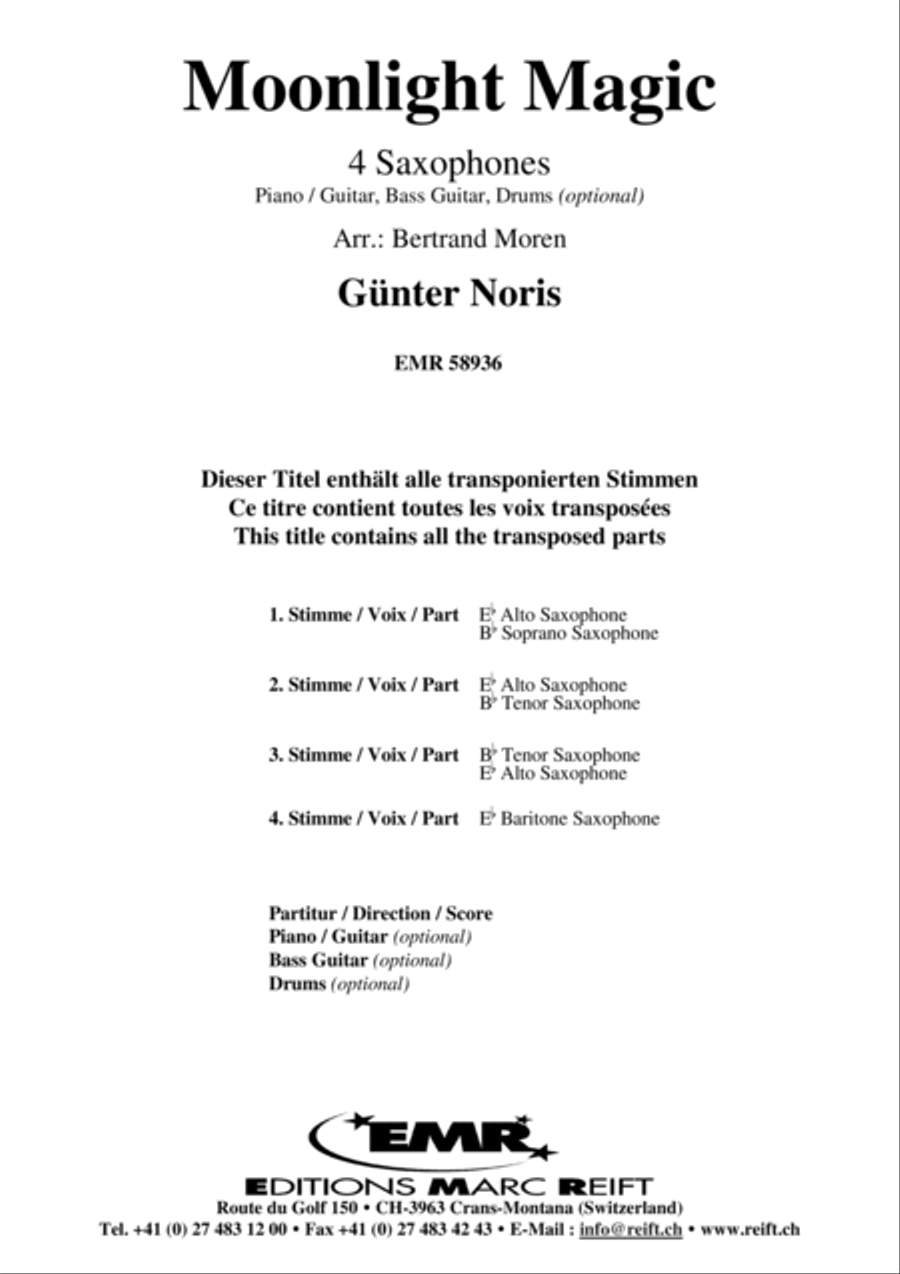 Moonlight Magic Saxophone Quartet scores gallery preview page 2