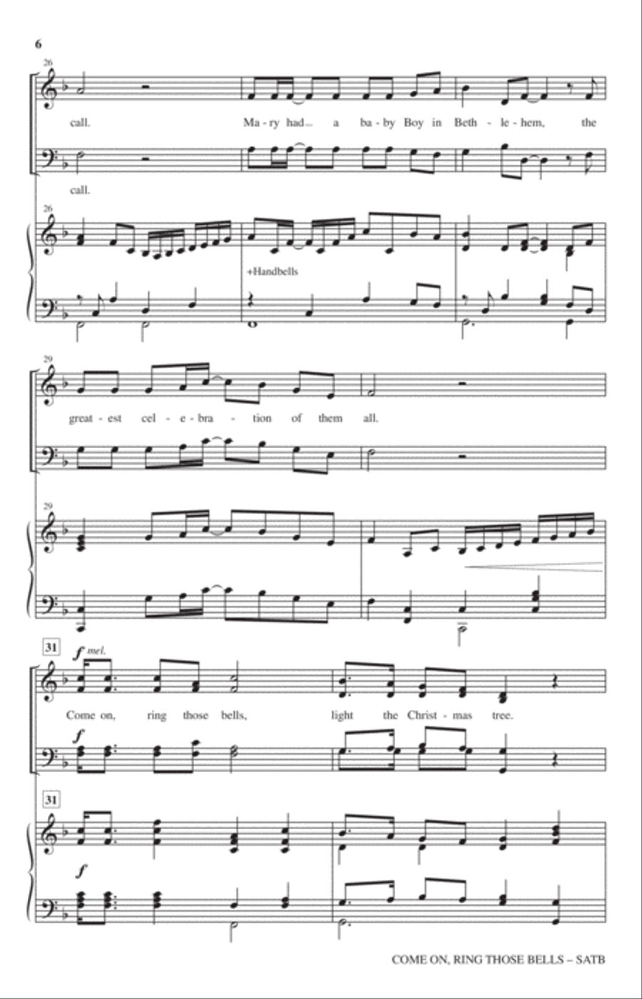 Come On, Ring Those Bells 4-Part scores gallery preview page 5