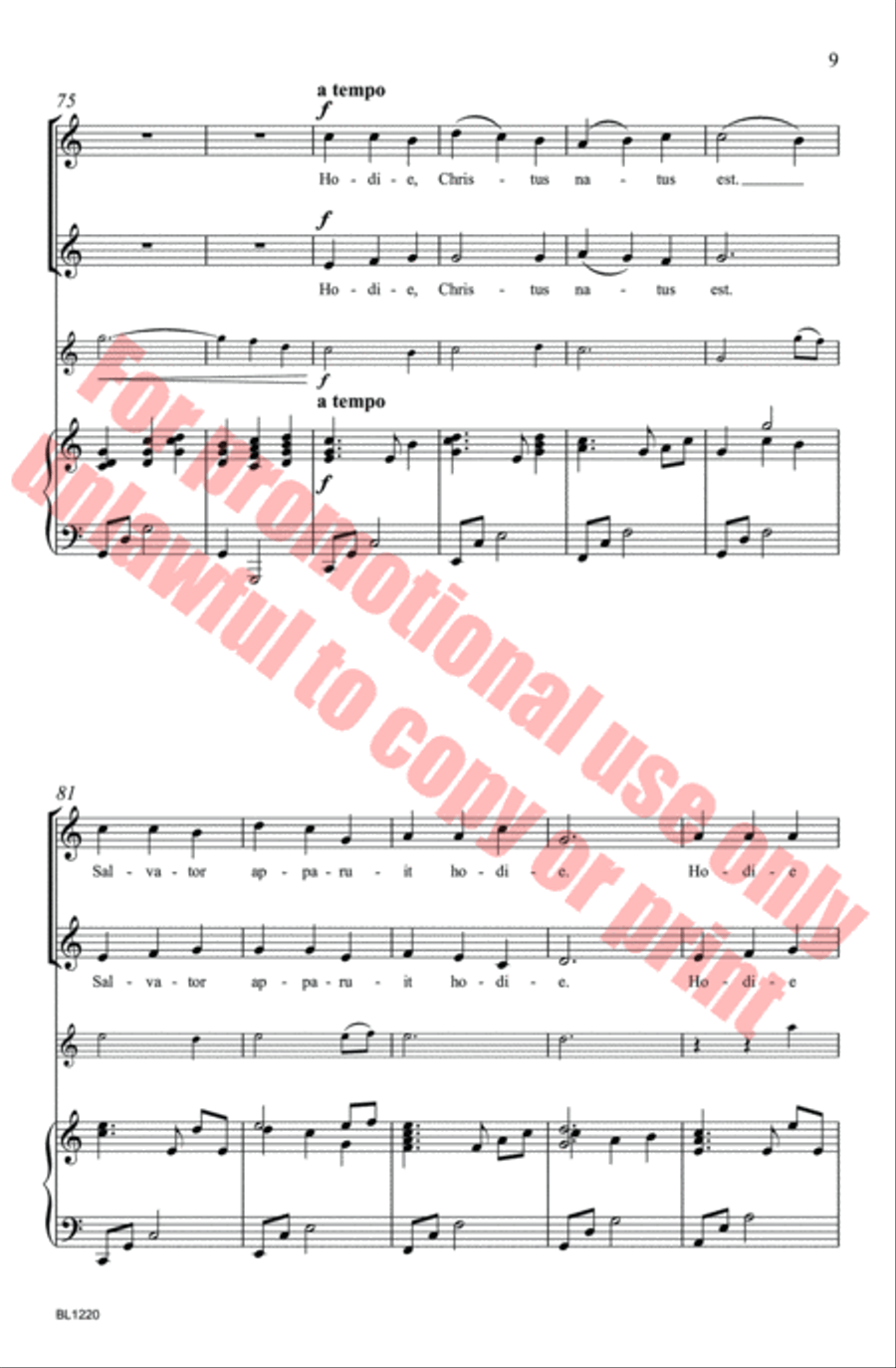 Hodie Christus Natus Est Choir scores gallery preview page 9