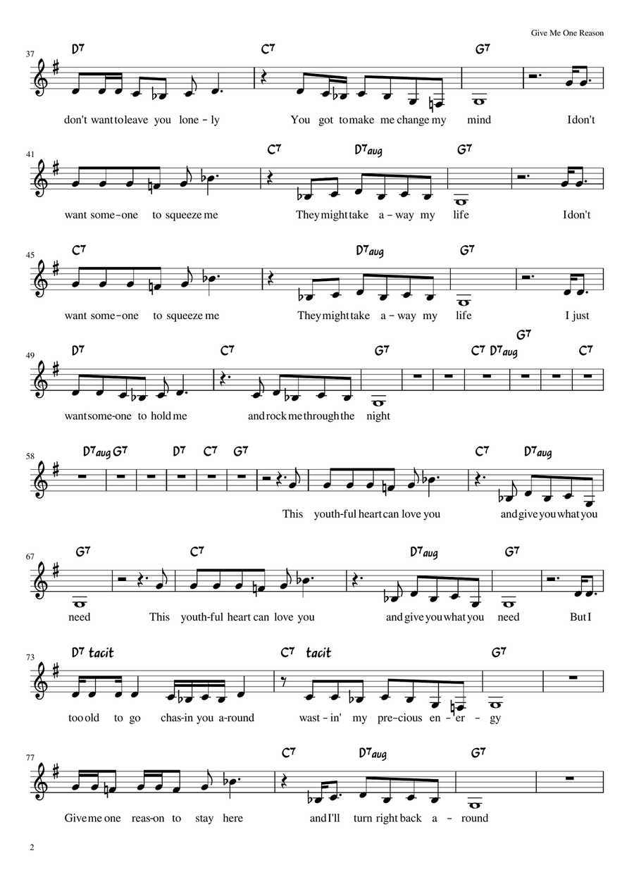 Give Me One Reason Guitar scores gallery preview page 2