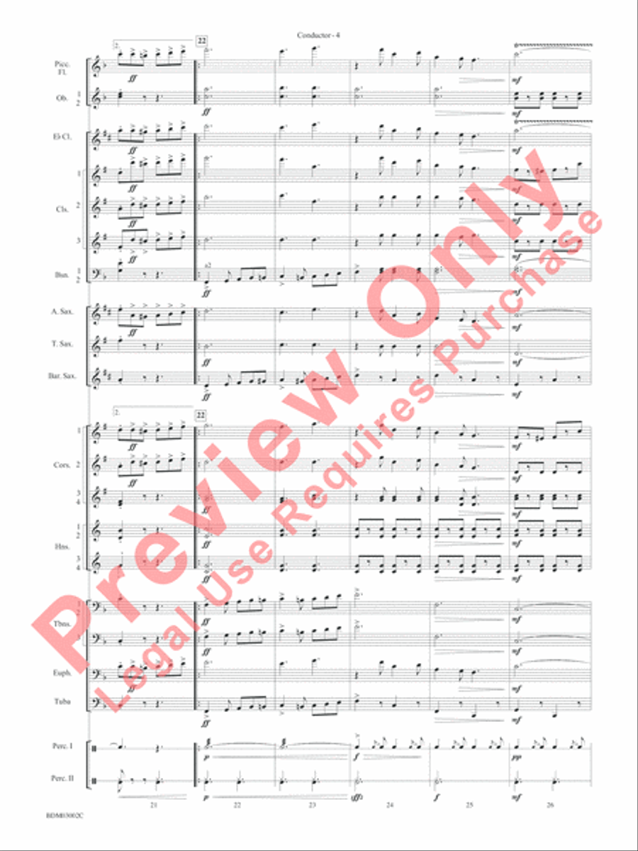 Sabre and Spurs (March of the American Cavalry) Concert Band scores gallery preview page 7